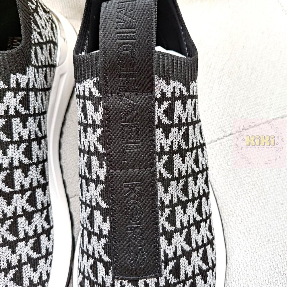 Michael Kors Bodie Metallic Logo Knit Slip-On Sneaker Black size 7 - Picture 6 of 12